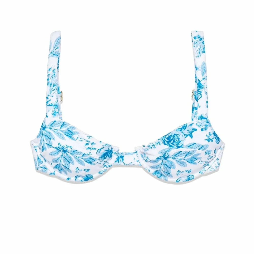 Juillet Wilder Floral Bikini - Izzy Top Large & Bodhi Bottom Small NWT Blue - Picture 8 of 17